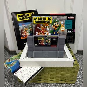 MARIO IS MISSING! Super Nintendo SNES CIB w/ Original Poster Authentic Nintendo